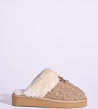 Minnetonka Flurry Bow Scuff Slide Slippers
