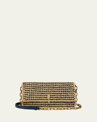 Christian Louboutin Bettina Crossbody Bag in Striped Crochet Raffia