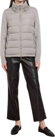 Moorer Short Puffer Jacket In Stone