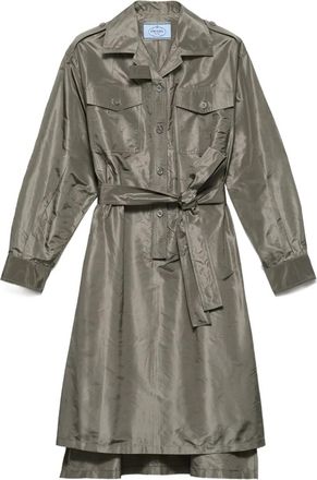 Prada taffeta midi dress - women - Silk - 42 - Green