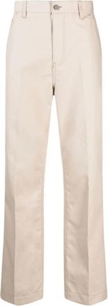 Valentino Katoenen chino met persvouw - Heren - Broeken - Beige - Maat: L Katoen