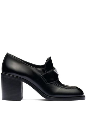 Prada Mocassini con tacco largo - Nero