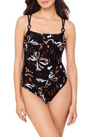 Magic Suit By Miraclesuit Chrysalis Georgie Underwire One-Piece Swimsuit in Black/Multi at Nordstrom, Size 14