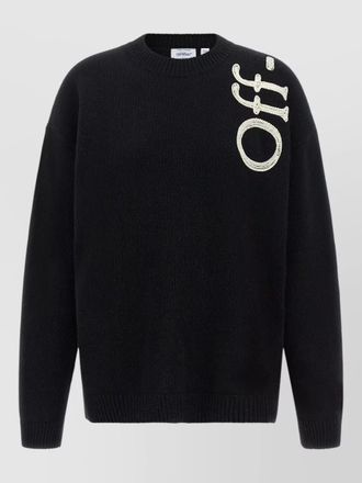 Off-white vertical bookish crew neck sweater knit