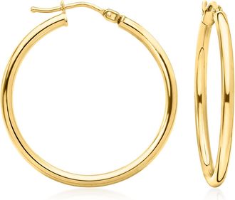 Ross-Simons Italian 2mm 18kt Yellow Gold Hoop Earrings