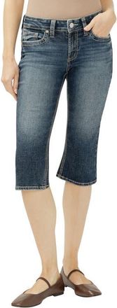 Silver Jeans Co Suki Heritage Curvy Mid Rise Capri Jeans in Blanche at Nordstrom, Size 29