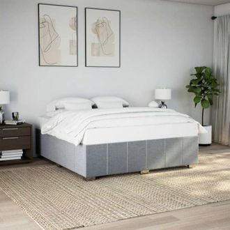 vidaXL Cama Sin Colch&oacute;n Tela Gris Claro 180x200 Cm Vidaxl