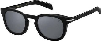 David Beckham Sunglasses Square Full Rim, Shiny Black Frame And Silver Mirror Lens Db7030/s0807T4