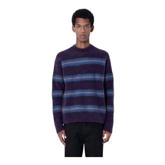 Dries Van Noten Master Boucle Stripe Jumper - Knitwear - Hombre - P&uacute;rpura - XL