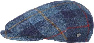 Lierys Capri Harris Tweed Flat Cap Made in Italy Men Autumn Winter Blue