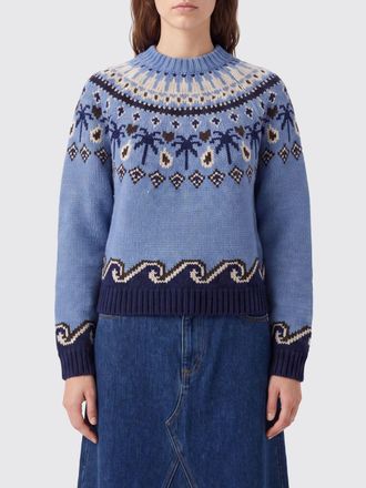 Alanui Crewneck Jumper in Virgin Wool with Ethnic Jacquard Motif
