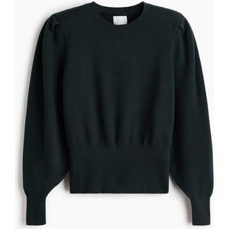 H&M Shoulder-pad Top in Dark Green at Nordstrom, Size Xx-Large