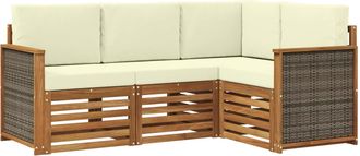 vidaXL Conjunto De Sof&aacute;s De Exterior 4 Uds. Poli&eacute;ster Vidaxl