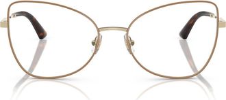 Jimmy Choo London 55mm Butterfly Optical Glasses in Pale Gold/Biscuit /Demo Lens at Nordstrom