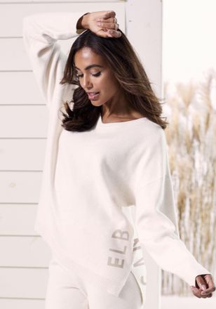 Elbsand Sweater ELBSAND, Damen, Gr. 32/34, weiss (wollwei&szlig; meliert), Feinstrick, Obermaterial: 50% Viskose, 28% Polyester, 22% Polyamid, meliert, unifarben, b