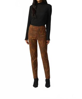 Joseph Ribkoff Slim Fit Houndstooth Pants In Brown/multi