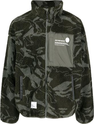 Aape By A Bathing Ape camouflage-print fleece jacket - men - Polyester/Polyester - S - Green