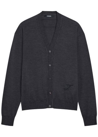 Jacquemus Le Cardigan Merino Wool-blend Cardigan - Dark Grey - S