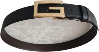 Gucci Black Leather G Belt