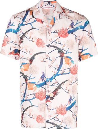 Orlebar Brown Hibbert Flight of Fantasy shirt - men - Viscose/Linen/Flax - S - Pink