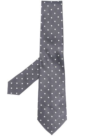 Ralph Lauren Purple Label Cravatta a pois - Grigio