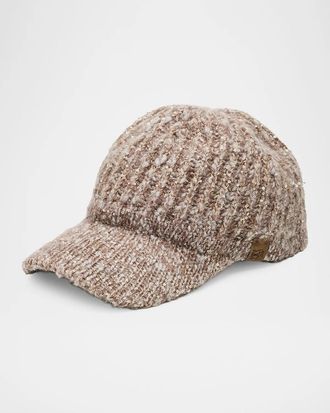 Brunello Cucinelli Cappello Sequined Rib-Knit Baseball Cap