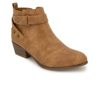 Unionbay Tilly Boots Womens Cognac Faux Leather Crossover Ankle Booties ZAP346