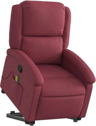 vidaXL Vidaxl - Sill&oacute;n Reclinable De Masaje Elevable Tela Rojo Tinto