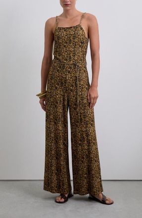 Scalpers Fricajersey Jumpsuit in Brownmustard at Nordstrom, Size Large Eu