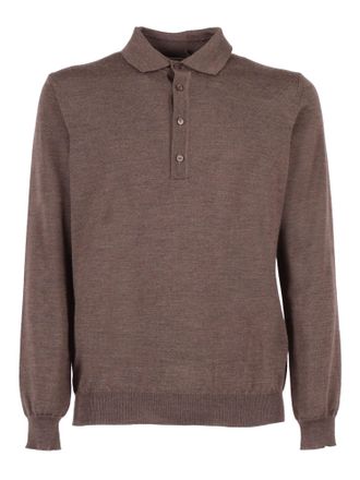 Kangra Cashmere Polo Con Bottoni Rasata Calata