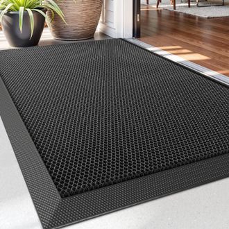 OEM Felpudo De Exterior De 60&times;90 Cm, Negro, Antideslizante/impermeable, De Perfil Bajo, Para Jard&iacute;n/patio