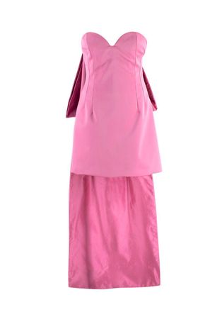 Lanvin Pink Satin Mini Dress with Train Detail Size XXS