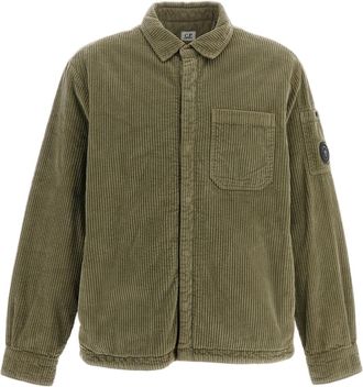 C.P. Company Green Padded Corduroy Goggle Overshirt