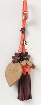 Roger Vivier Portachiavi in pelle di vitello con fiore ricamato e fibbia