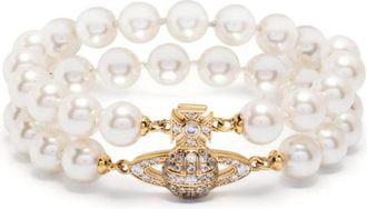Vivienne Westwood Graziella Parel Armband - Dames - Armbanden - Beige - M - Accessoires