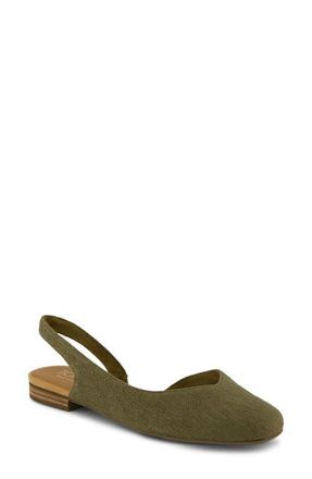 Toms Alene Slingback Half dOrsay Flat in Medium Green at Nordstrom, Size 10