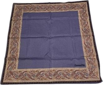 Dior Pre-owned Vintage Scarf - Dames - Vintage Accessoires - Blauw - ONE Size - Katoen - Vintage