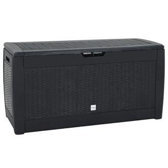 Berkfield Home Garden Storage Box Anthracite 119x48x60 cm Polypropylene in Black | Size: 119 x 48 x 60 cm