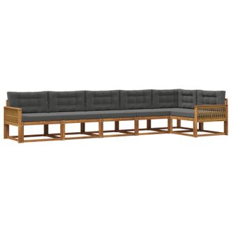 vidaXL Conjunto De Sof&aacute;s De Exterior 6 Pcs Natural Y Antracita Vidaxl