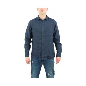 U.S.Polo Association Cale Shirt - Heren - Casual Overhemden - Blauw - 3XL - Linnen - Overhemden