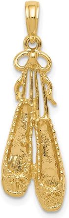 Diamond2Deal 14k Yellow Gold Solid Satin Polished Ballet Slippers Pendant