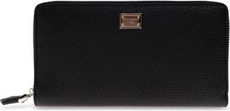 Dolce & Gabbana Leren Portemonnee met Logo - Heren - Portefeuilles - Zwart - ONE Size - Leer - Accessoires