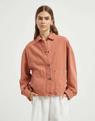 Brunello Cucinelli Womens Rust Oversized Cotton Jacket, Size 40