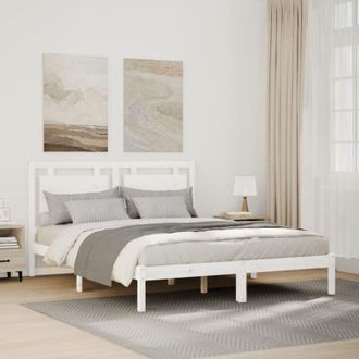 vidaXL Cama Extralarga Sin Colch&oacute;n Madera Maciza Blanca 140x220 Cm Vidaxl
