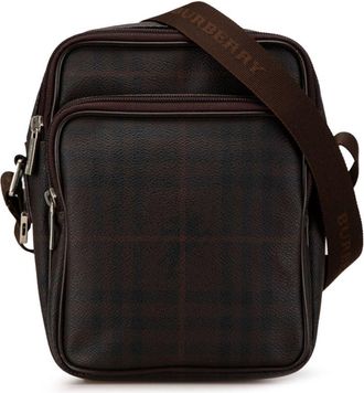 Burberry Borsa a tracolla Smoke Check in tela cerata 2003 - Marrone