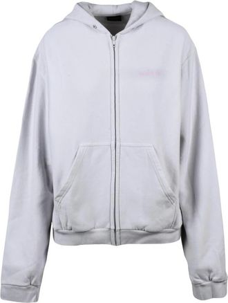 Balenciaga Hooded Sweatshirt - Dames - Vesten met rits - Grijs - M - Katoen - Hoodies & sweatvesten