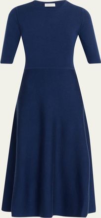 Gabriela Hearst Seymore Heathered Wool-Cashmere Knit Midi Dress