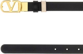 Valentino Garavani Womens Reversibile Belt Black Leather
