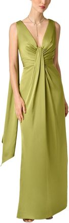 Aidan Mattox Crepe Back Satin Long Dress