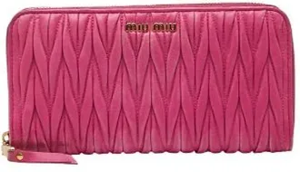 Miu Miu Pre-owned Wallets, female, Pink, Size: ONE SIZE Pre-owned Leather Wallet